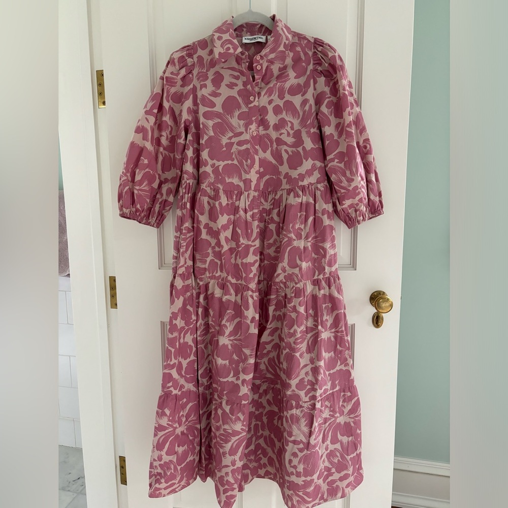 Essential Antwerp Pink Tiered Maxi Dress Sz XS